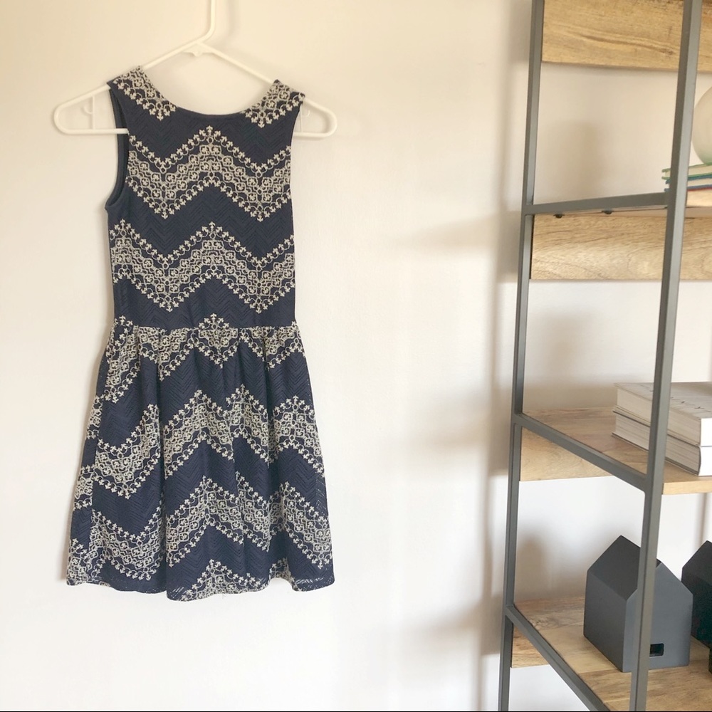 Xhilaration Navy Fit and Flare Dress XS